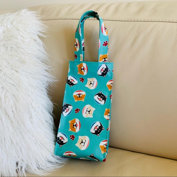 Shiba Dog Lover, wine carry bag, Tiffany color - Picture 4 of 7
